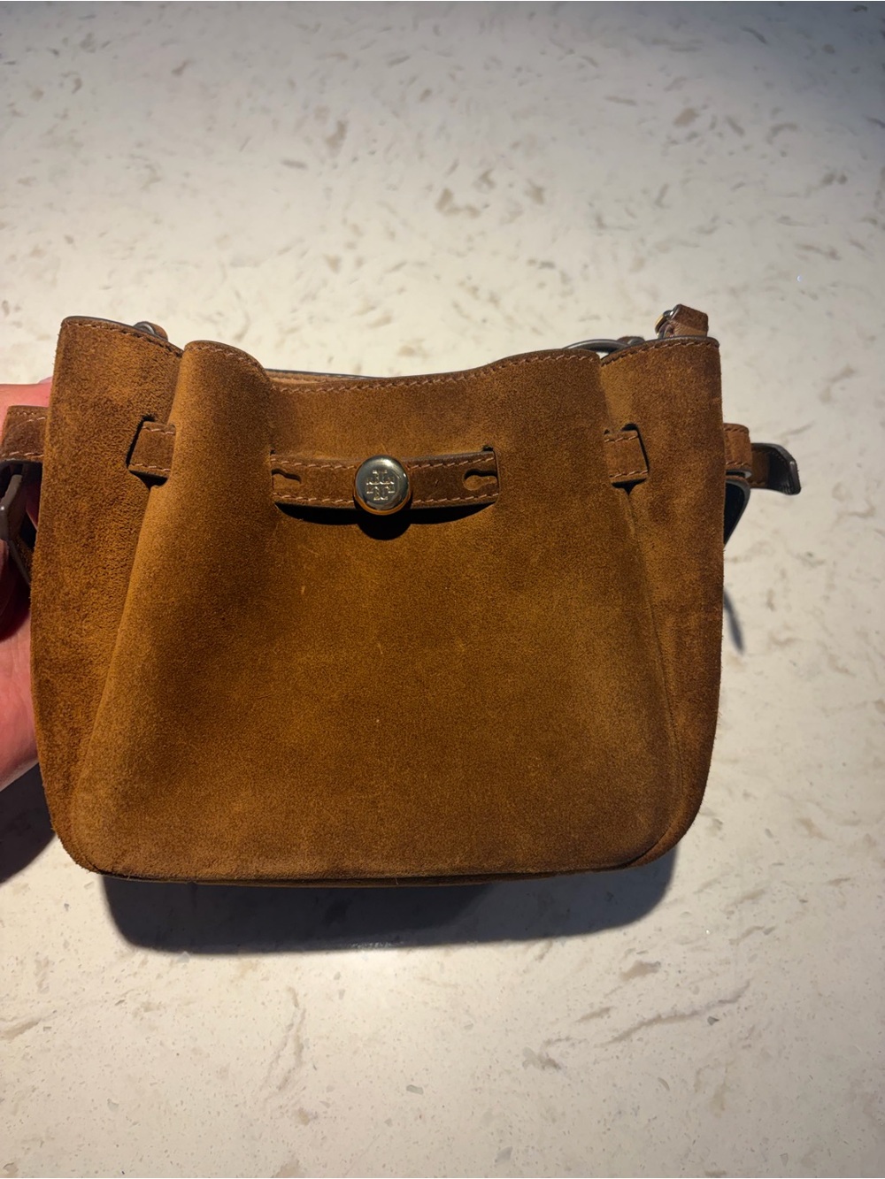 Tory Burch Suede Crossbody Bag in Brown